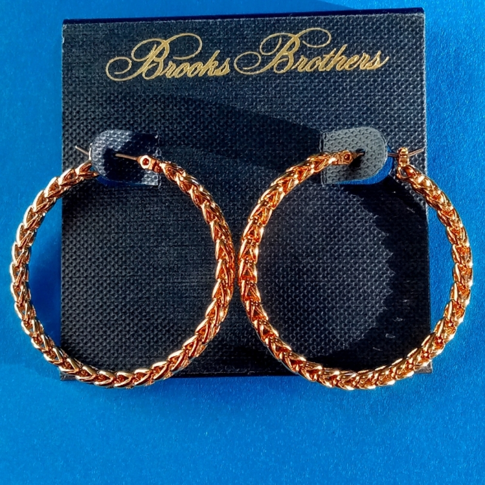 - Brooks  Brothers Woman's Goldtone Hoop Earrings NWT